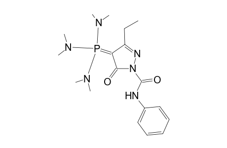 4-[Tris((diimethylamino)phosphoranylidene]-3-ethyl-5-oxo-N-phenyl-4,5-dihydro-1H-pyrazole-1-carboxamide