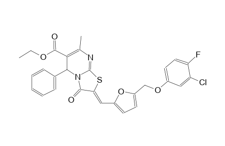 ethyl (2Z)-2-({5-[(3-chloro-4-fluorophenoxy)methyl]-2-furyl}methylene)-7-methyl-3-oxo-5-phenyl-2,3-dihydro-5H-[1,3]thiazolo[3,2-a]pyrimidine-6-carboxylate