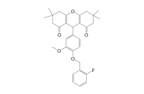 9-{4-[(2-fluorobenzyl)oxy]-3-methoxyphenyl}-3,3,6,6-tetramethyl-3,4,5,6,7,9-hexahydro-1H-xanthene-1,8(2H)-dione