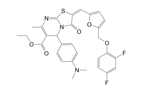 ethyl (2E)-2-({5-[(2,4-difluorophenoxy)methyl]-2-furyl}methylene)-5-[4-(dimethylamino)phenyl]-7-methyl-3-oxo-2,3-dihydro-5H-[1,3]thiazolo[3,2-a]pyrimidine-6-carboxylate