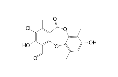 11H-Dibenzo[b,e][1,4]dioxepin-4-carboxaldehyde, 2-chloro-3,8-dihydroxy-1,6,9-trimethyl-11-oxo-