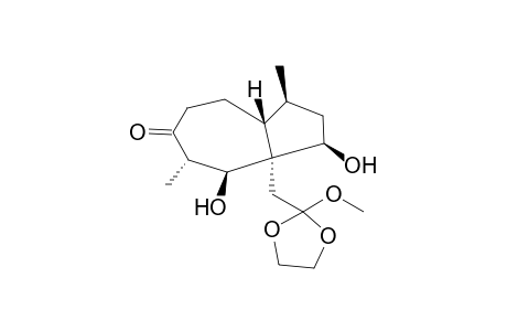 Ethylene Ketal of Methyl (t-5,c-10-Dimethyl-c-6,c-8-dihydroxy-4-oxo-r-1H-bicyclo[5.3.0]dec-7-t-yl)acetate