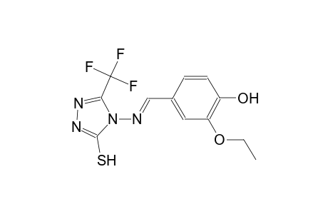 2-ethoxy-4-((E)-{[3-sulfanyl-5-(trifluoromethyl)-4H-1,2,4-triazol-4-yl]imino}methyl)phenol