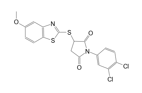 1-(3,4-dichlorophenyl)-3-[(5-methoxy-1,3-benzothiazol-2-yl)sulfanyl]-2,5-pyrrolidinedione