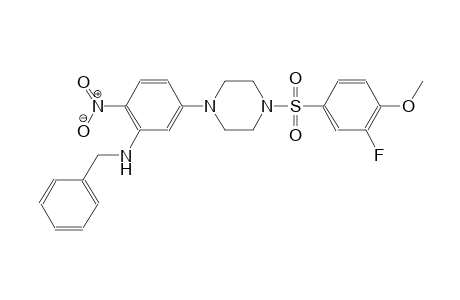 benzenemethanamine, N-[5-[4-[(3-fluoro-4-methoxyphenyl)sulfonyl]-1-piperazinyl]-2-nitrophenyl]-