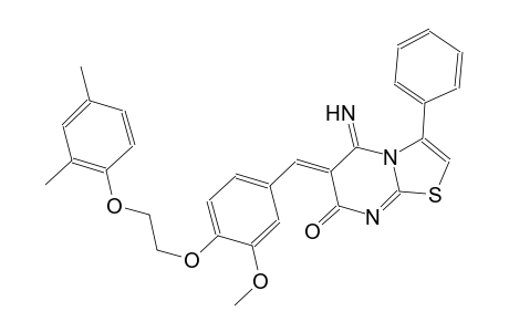 7H-thiazolo[3,2-a]pyrimidin-7-one, 6-[[4-[2-(2,4-dimethylphenoxy)ethoxy]-3-methoxyphenyl]methylene]-5,6-dihydro-5-imino-3-phenyl-, (6Z)-