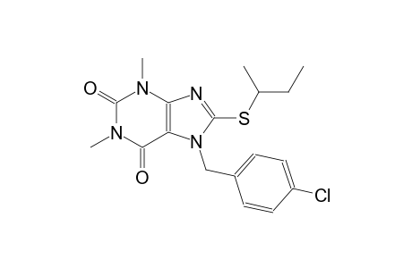 8-(sec-butylsulfanyl)-7-(4-chlorobenzyl)-1,3-dimethyl-3,7-dihydro-1H-purine-2,6-dione