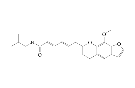 ERYTHROCOCCAMIDE_C;6-(5,6-DIHYDRO-9-METHOXY-7H-FURO-[3,2-G]-1-BENZOPYRAN-7-YL)-N-(2-METHYLPROPYL)-2-(E),4-(E)-HEXADIENAMIDE