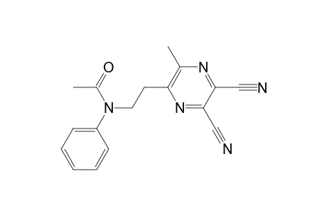 6-Methyl-5-[N-(acetyl)anilino]ethylpyrazine-2,3-dicarbonitrile