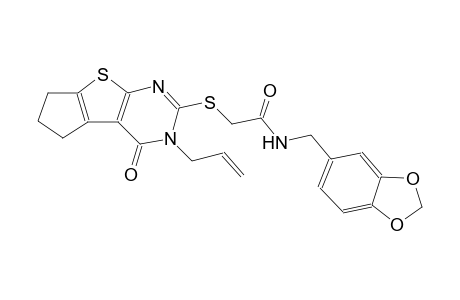 acetamide, N-(1,3-benzodioxol-5-ylmethyl)-2-[[3,5,6,7-tetrahydro-4-oxo-3-(2-propenyl)-4H-cyclopenta[4,5]thieno[2,3-d]pyrimidin-2-yl]thio]-