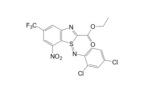 1-[(2,4-dichlorophenyl)iminol-7-nitro-5-(trifluoromethyl)-2-benzo- thia(s IV )zolecarboxylic acid, ethyl ester