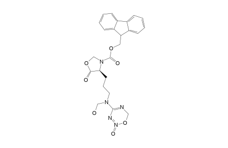 (4S)-4-[4-[4-HYDROXYMETHYLIMINO-2-OXY-4H-(1,2,3,5)-OXATRIAZIN-5-YL]-PROPYL]-OXAZOLIDIN-5-ONE-3-CARBOXYLIC-ACID-9H-FLUOREN-9-YLMETHYLESTER