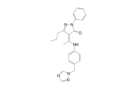 3H-pyrazol-3-one, 2,4-dihydro-2-phenyl-5-propyl-4-[1-[[4-(1H-1,2,4-triazol-1-ylmethyl)phenyl]amino]ethylidene]-, (4Z)-