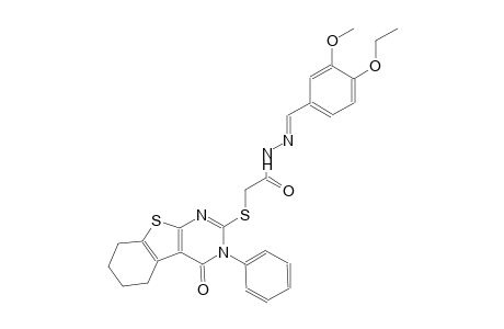 N'-[(E)-(4-ethoxy-3-methoxyphenyl)methylidene]-2-[(4-oxo-3-phenyl-3,4,5,6,7,8-hexahydro[1]benzothieno[2,3-d]pyrimidin-2-yl)sulfanyl]acetohydrazide
