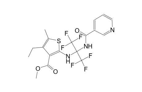 methyl 4-ethyl-5-methyl-2-{[2,2,2-trifluoro-1-[(3-pyridinylcarbonyl)amino]-1-(trifluoromethyl)ethyl]amino}-3-thiophenecarboxylate