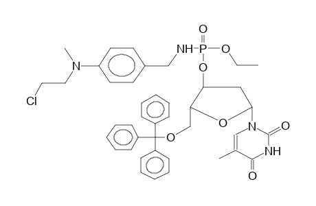5'-O-TRITYLTHYMIDINE-3'-ETHYL(PARA-N-METHYL-N-(2-CHLOROETHYL)AMINOBENZYLAMIDO)PHOSPHATE (DIASTEREOMER MIXTURE)