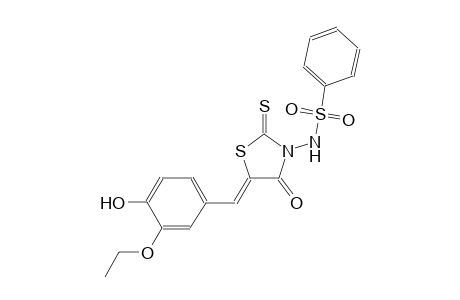 N-[(5Z)-5-(3-ethoxy-4-hydroxybenzylidene)-4-oxo-2-thioxo-1,3-thiazolidin-3-yl]benzenesulfonamide