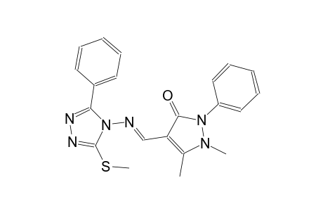 1,5-dimethyl-4-((E)-{[3-(methylsulfanyl)-5-phenyl-4H-1,2,4-triazol-4-yl]imino}methyl)-2-phenyl-1,2-dihydro-3H-pyrazol-3-one