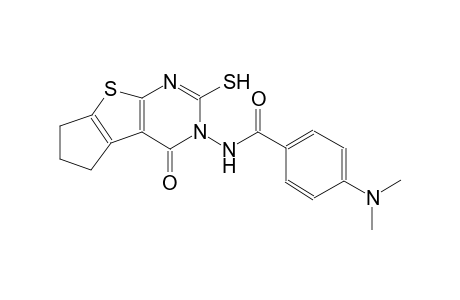 4-(dimethylamino)-N-(4-oxo-2-sulfanyl-6,7-dihydro-4H-cyclopenta[4,5]thieno[2,3-d]pyrimidin-3(5H)-yl)benzamide