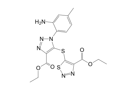 5-[[3-(2-amino-4-methyl-phenyl)-5-carbethoxy-triazol-4-yl]thio]thiadiazole-4-carboxylic acid ethyl ester