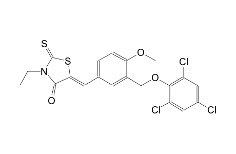 (5Z)-3-ethyl-5-{4-methoxy-3-[(2,4,6-trichlorophenoxy)methyl]benzylidene}-2-thioxo-1,3-thiazolidin-4-one
