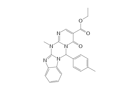 ETHYL-6-(4-METHYLPHENYL)-13-METHYL-4-OXO-6,13-DIHYDRO-4H-PYRIMIDO-[2',1':4,5]-[1,3,5]-TRIAZINO-[1,2-A]-BENZIMIDAZOLE-3-CARBOXYLATE