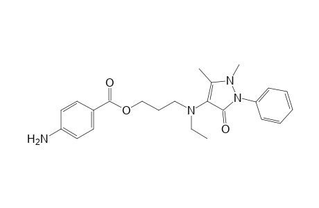 p-aminobenzoic acid, 3-[(antipyrinylethyl)amino]propyl ester