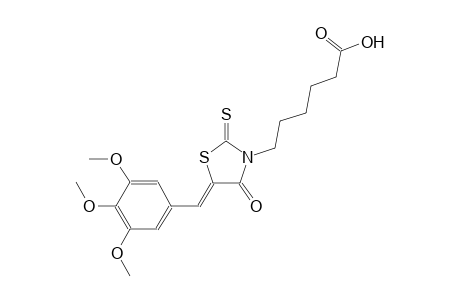 6-[(5Z)-4-oxo-2-thioxo-5-(3,4,5-trimethoxybenzylidene)-1,3-thiazolidin-3-yl]hexanoic acid