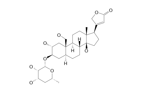 2.alpha.,19-Dihydroxy-uzarigenin-3-(4,6-dideoxy.beta.-D-lyxo-hexopyranoside)