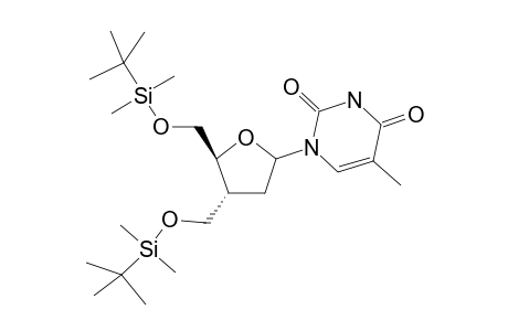 1-[3'-C-(Tert-butyldimethylsiloxymethyl)-5'-(tert-butyldimethylsilyl)-2',3'-dideoxy-.alpha.,D and .beta.,D-erythro-pentofuranosyl]thymine