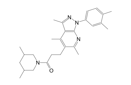 1H-pyrazolo[3,4-b]pyridine, 1-(3,4-dimethylphenyl)-5-[3-(3,5-dimethyl-1-piperidinyl)-3-oxopropyl]-3,4,6-trimethyl-