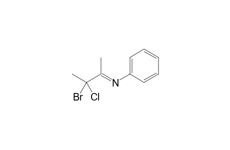 3-Bromo-3-chloro-2-butylidene-N-phenylamine