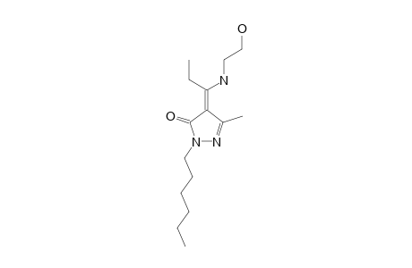 1-(N-HEXYL)-4-[1-(2-HYDROXYETHYL)-AMINOPROPYLIDENE]-3-METHYL-2-PYRAZOLIN-5-ONE