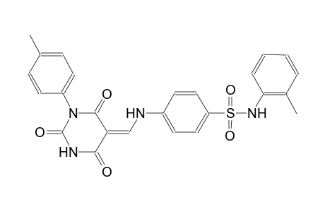 N-(2-methylphenyl)-4-{[(Z)-(1-(4-methylphenyl)-2,4,6-trioxotetrahydro-5(2H)-pyrimidinylidene)methyl]amino}benzenesulfonamide