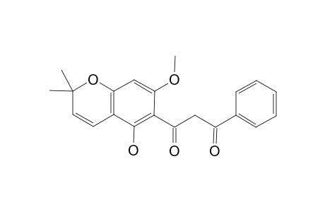 1-(5-hydroxy-7-methoxy-2,2-dimethylchromen-6-yl)-3-phenylpropane-1,3-dione