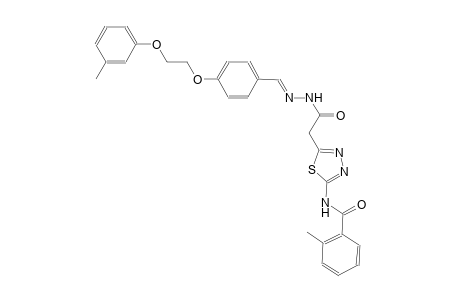 2-methyl-N-{5-[2-((2E)-2-{4-[2-(3-methylphenoxy)ethoxy]benzylidene}hydrazino)-2-oxoethyl]-1,3,4-thiadiazol-2-yl}benzamide