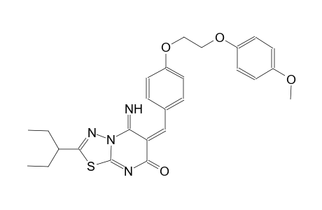 (6E)-2-(1-ethylpropyl)-5-imino-6-{4-[2-(4-methoxyphenoxy)ethoxy]benzylidene}-5,6-dihydro-7H-[1,3,4]thiadiazolo[3,2-a]pyrimidin-7-one