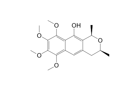 (+-)cis-10-Hydroxy-6,7,8,9-tetramethoxy-1,3-dimethyl-3,4-dihydeo-1H-naphtho[2,3-c]pyran