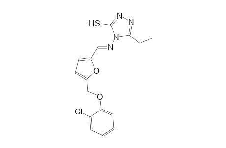4-[((E)-{5-[(2-chlorophenoxy)methyl]-2-furyl}methylidene)amino]-5-ethyl-4H-1,2,4-triazole-3-thiol