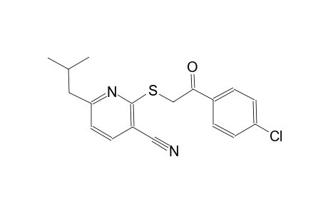 2-{[2-(4-chlorophenyl)-2-oxoethyl]sulfanyl}-6-isobutylnicotinonitrile
