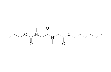 Alanylalanine, N,N'-dimethyl-N'-propoxycarbonyl-, hexyl ester