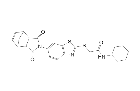 N-cyclohexyl-2-[(6-{3,5-dioxo-4-azatricyclo[5.2.1.0²,⁶]dec-8-en-4-yl}-1,3-benzothiazol-2-yl)sulfanyl]acetamide