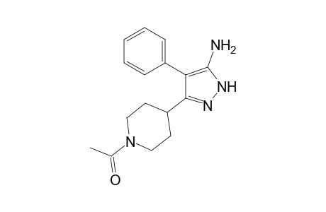 1H-Pyrazol-5-amine, 3-(1-acetyl-4-piperidinyl)-4-phenyl-