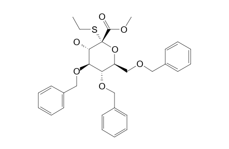 METHYL-4,5,7-TRI-O-BENZYL-2-DEOXY-2-ETHYLTHIO-ALPHA-D-GLUCOHEPT-2-ULOPYRANOSONATE