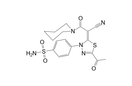 2-{5'-Acetyl-3'-[p-(aminosulfonyl)phenyl]-1',3',4'-thiadiazol-2'(3H)-ylidene}-3-oxo-3-(piperidin-1"-yl)-propane-1-nitrile