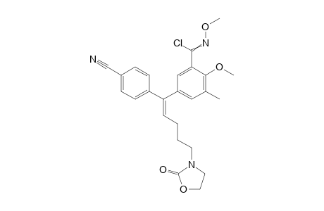 5-[(1Z)-1-(4-Cyanophenyl)-5-(2-oxo-1,3-oxazolidin-3-yl)pent-1-en-1-yl]-N,2-dimethoxy-3-methylbenzenecarboximidoyl Chloride
