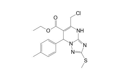 Ethyl 7-(4-methylphenyl)-2-methylthio-5-chloromethyl-4,7-dihydro-1,2,4-triazolo[1,5-a]pyrimidine-6-carboxylate