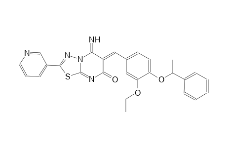 (6Z)-6-[3-ethoxy-4-(1-phenylethoxy)benzylidene]-5-imino-2-(3-pyridinyl)-5,6-dihydro-7H-[1,3,4]thiadiazolo[3,2-a]pyrimidin-7-one