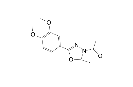 1,3,4-oxadiazole, 3-acetyl-5-(3,4-dimethoxyphenyl)-2,3-dihydro-2,2-dimethyl-