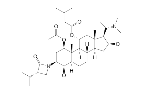 TERMINAMINE_C;20-ALPHA-DIMETHYLAMINO-3-BETA-(3'-ALPHA-ISOPROPYL)-LACTAM-1-BETA-ACETOXY-11-ALPHA-ISOVALERYL-5-ALPHA-PREGN-4-BETA,16-BETA-DIOL